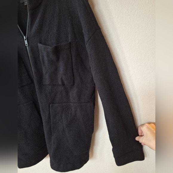 Cos Womens 100% Wool Full Zip Oversized Jacket Black Size XS - Picture 3 of 7